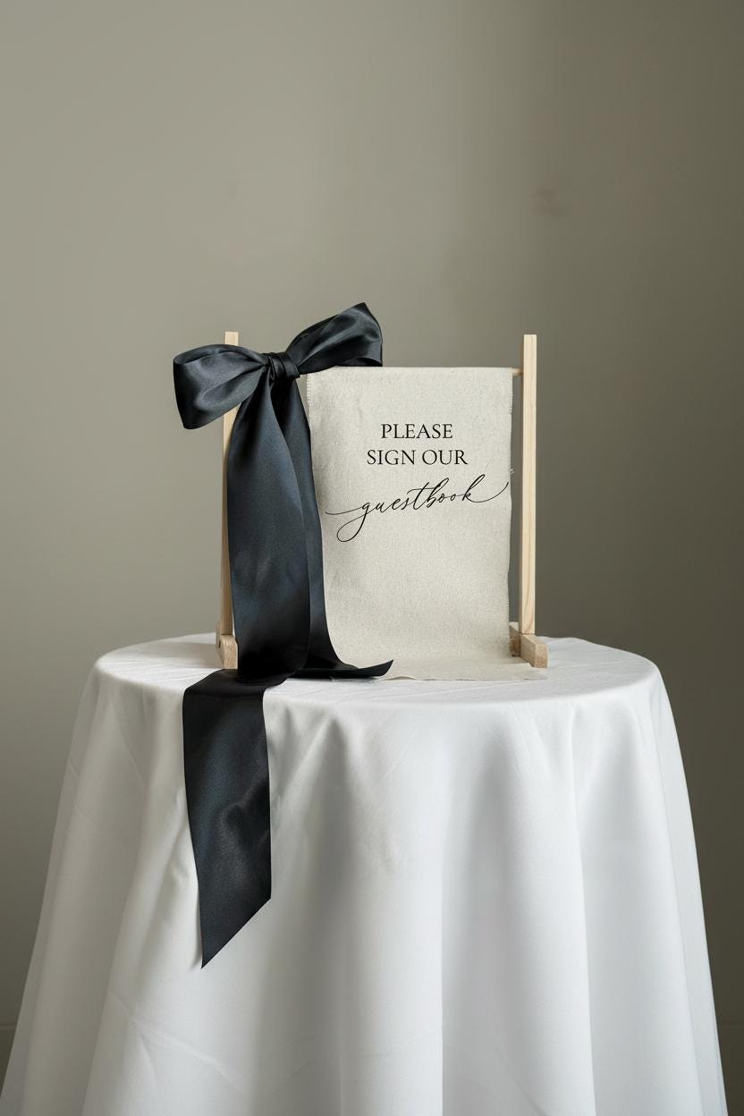 Linen Guest Book Sign | Please Sign Our Guestbook | Wedding Guest Book Sign | Fabric Reception Sign | Wedding Signage Decor