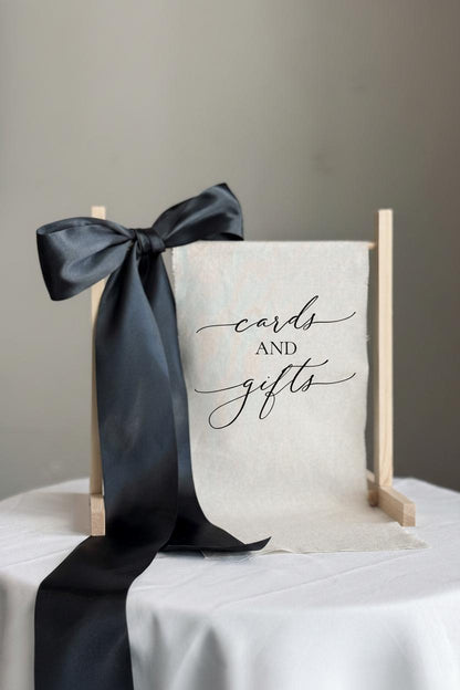 Linen Cards & Gifts Sign | Wedding Cards and Gifts Sign | Fabric Reception Sign | Wedding Signage Decor | Linen Wedding Sign