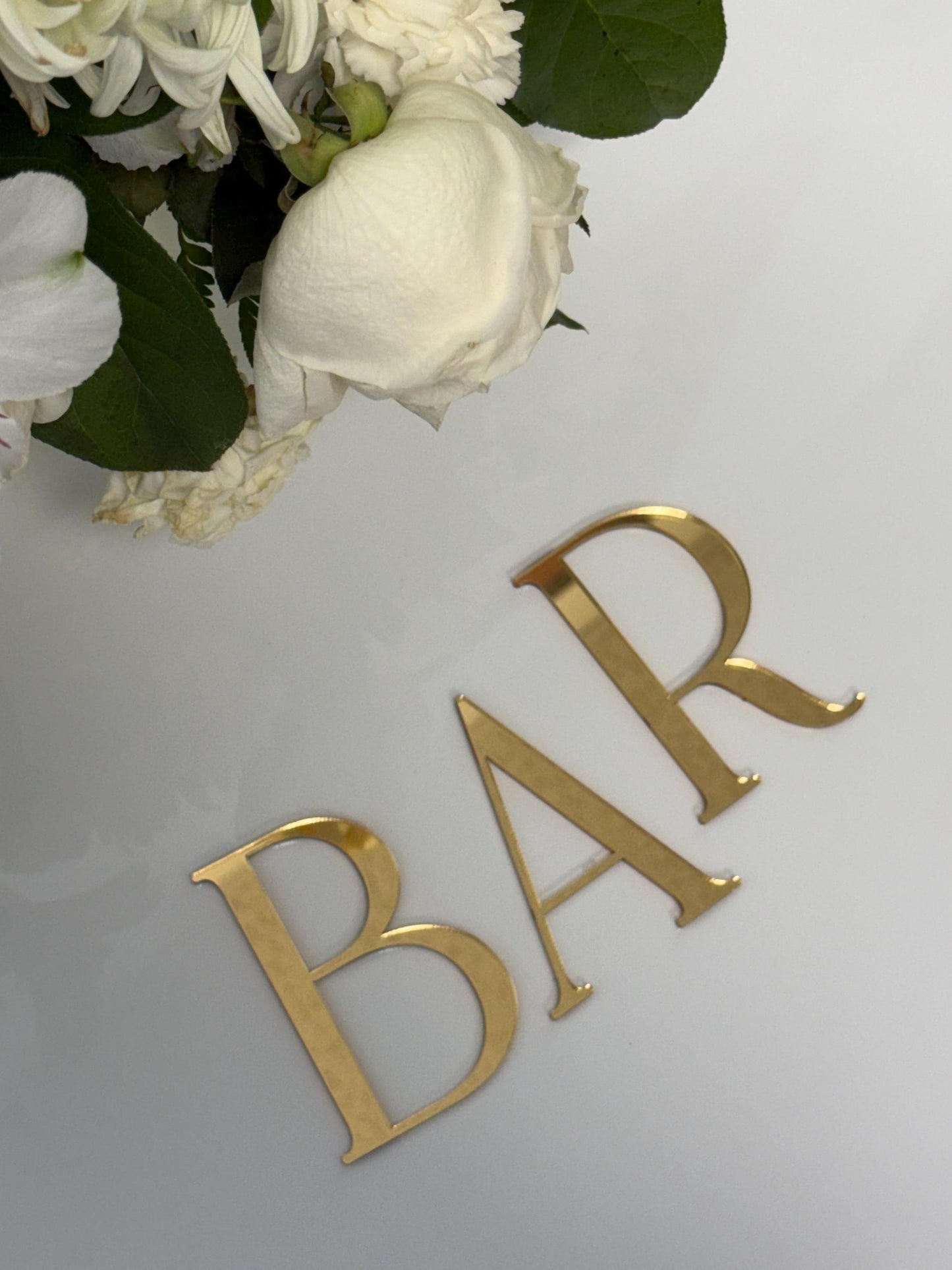 3D Gold Acrylic Letters: DIY Adhesive Signage, Table Numbers