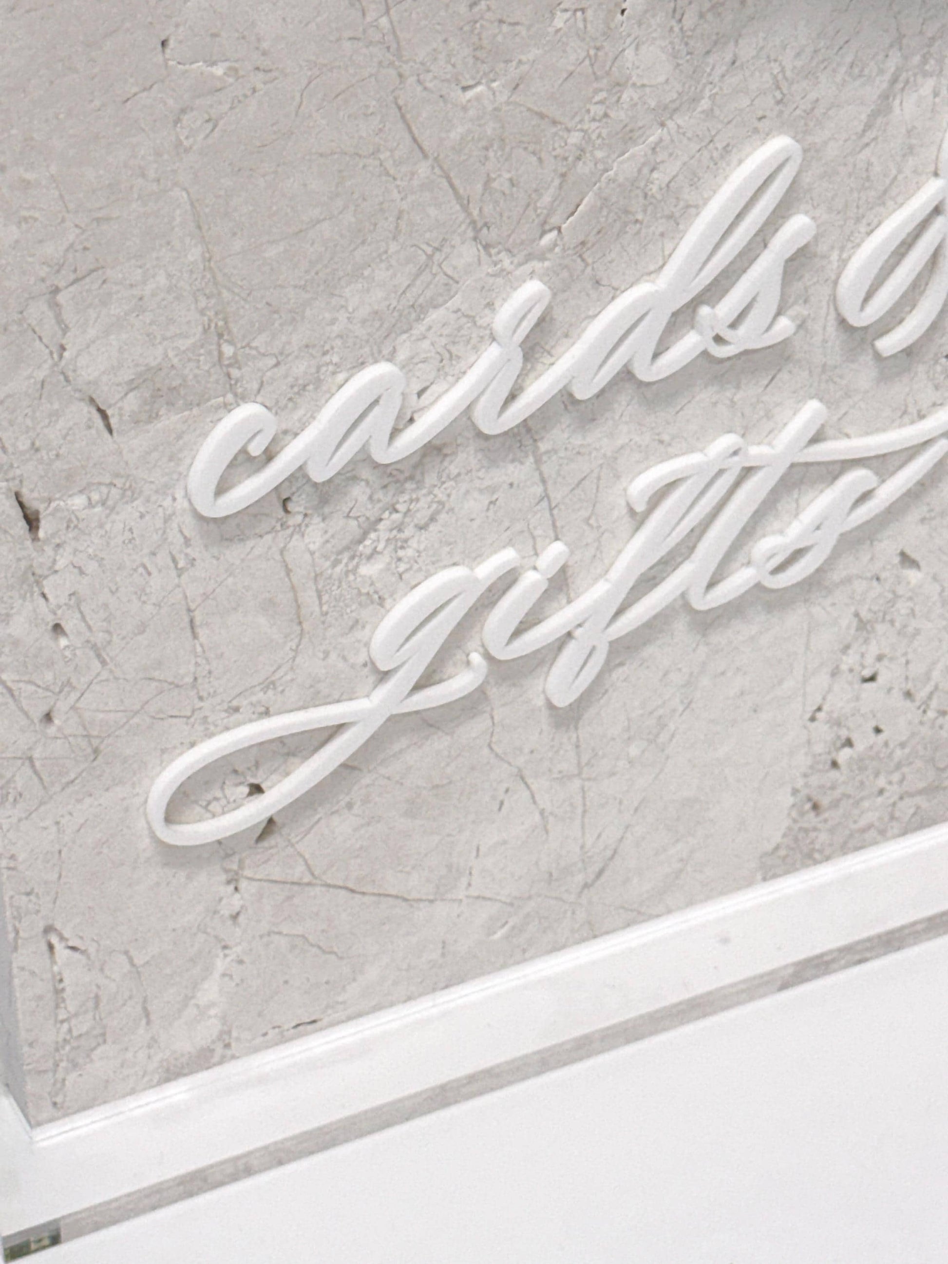 White Marble 3D Cards and Gifts Table Sign | Wedding Sign | Modern Wedding Decor | Favor Sign | Party Tabletop Signs | Gold Mirror