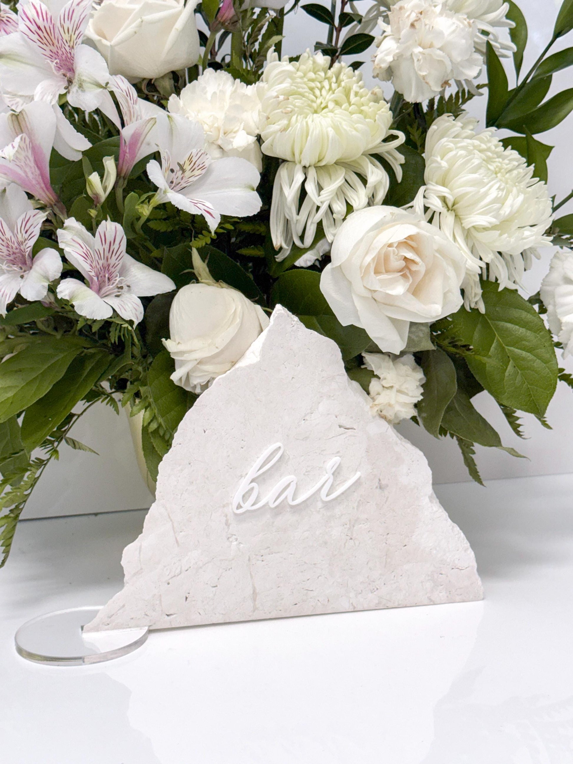 Marble 3D Bar Table Sign | Wedding Sign | Modern Wedding Decor | Favor Sign | Party Tabletop Signs | Bar Decor