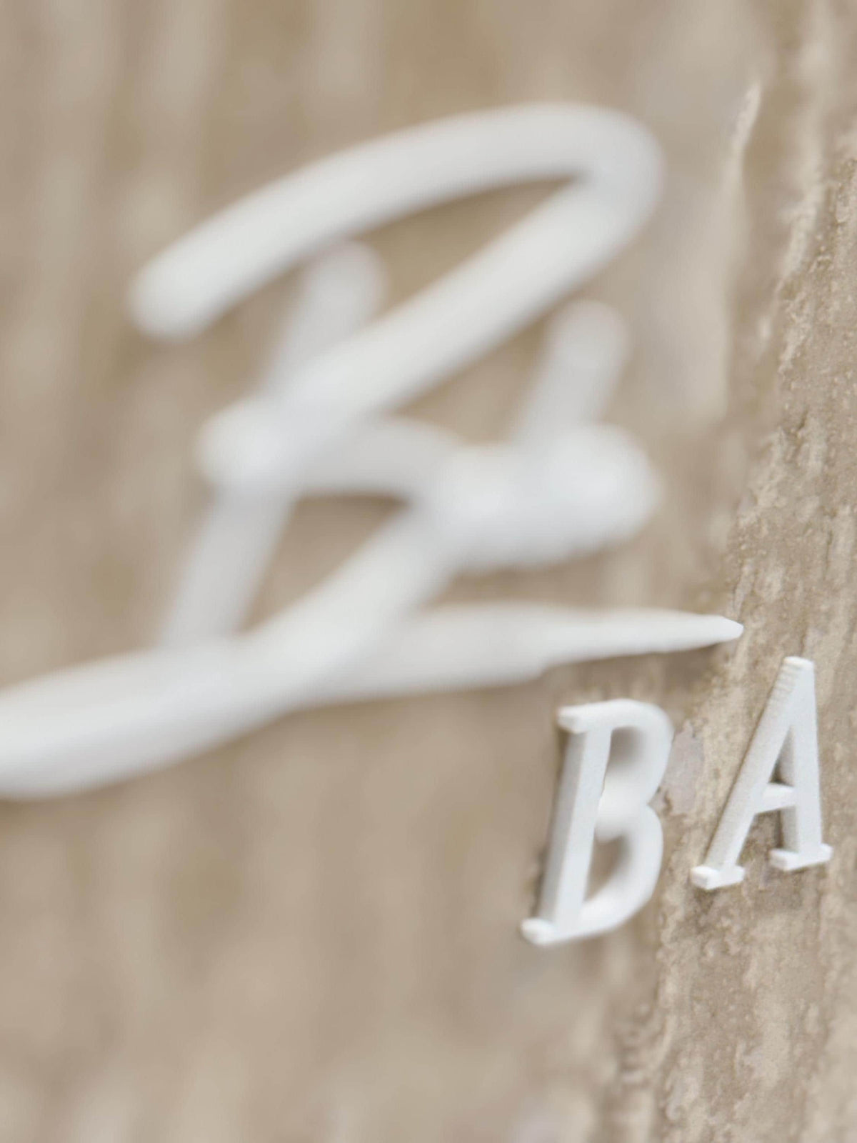 Travertine Boba Bar Sign | Wedding Beverage Station Menu Stone