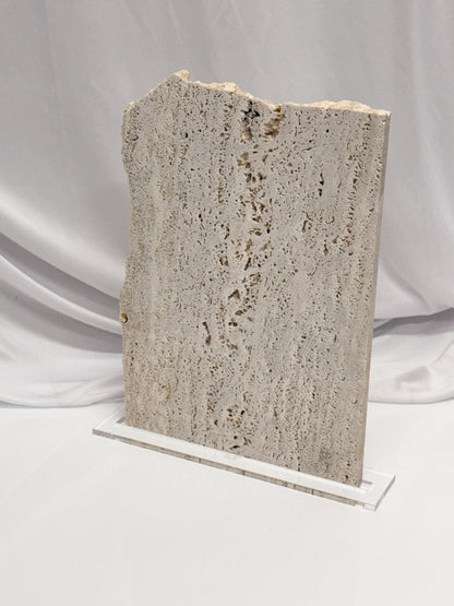 Travertine Boba Bar Sign | Wedding Beverage Station Menu Stone