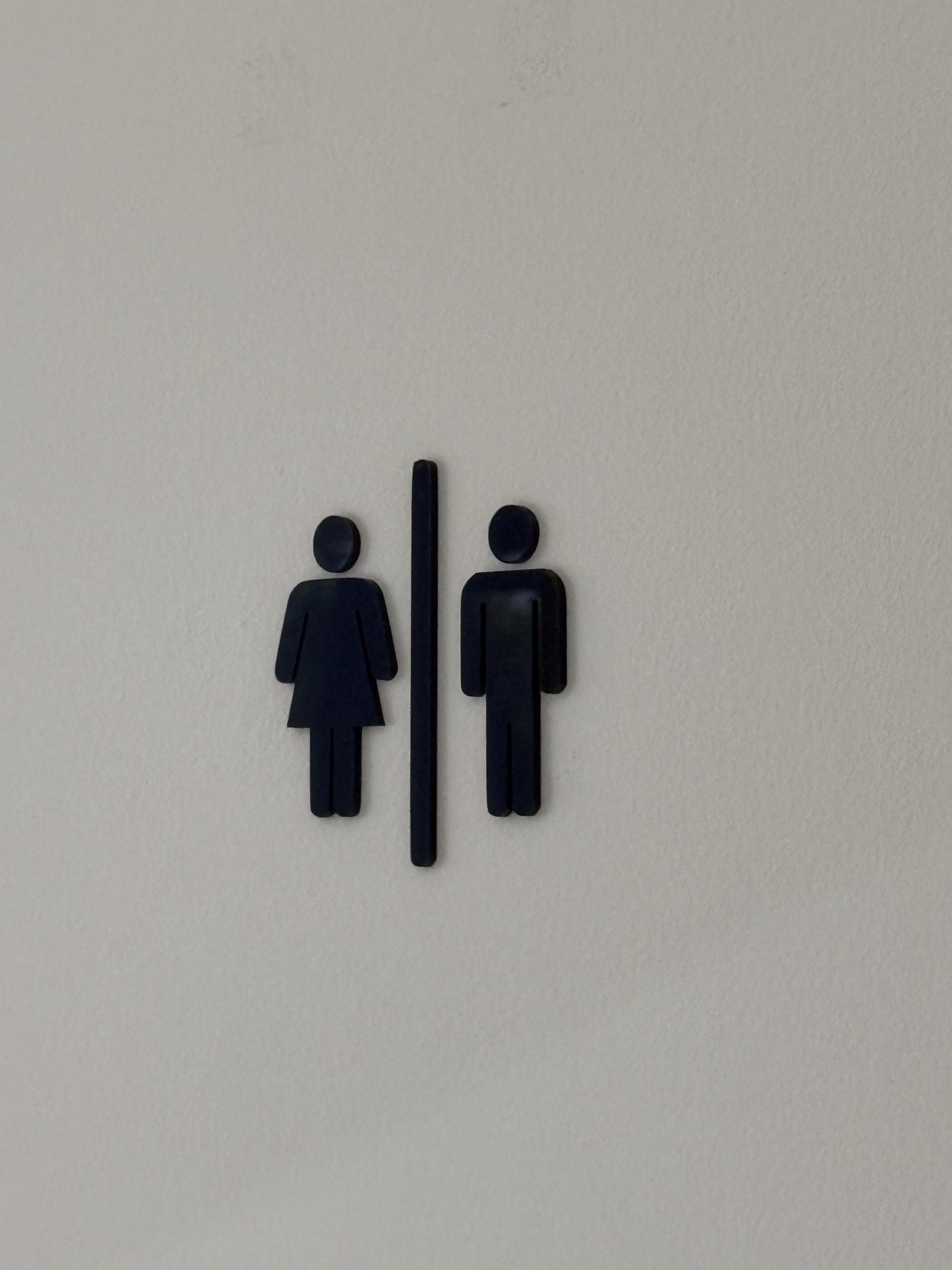Black 3D Acrylic Bathroom Sign | Restroom Wall Sign | Unisex Bathroom Sign | Modern Acrylic Bathroom Decor | Office Restroom Sign
