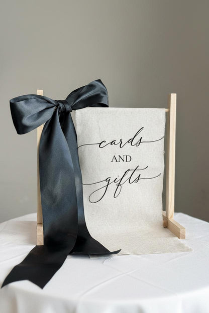 Linen Cards & Gifts Sign | Wedding Cards and Gifts Sign | Fabric Reception Sign | Wedding Signage Decor | Linen Wedding Sign