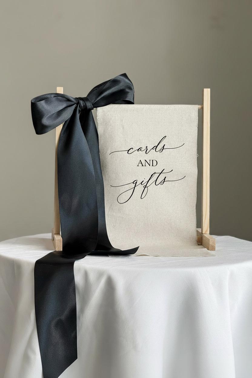 Linen Cards & Gifts Sign | Wedding Cards and Gifts Sign | Fabric Reception Sign | Wedding Signage Decor | Linen Wedding Sign