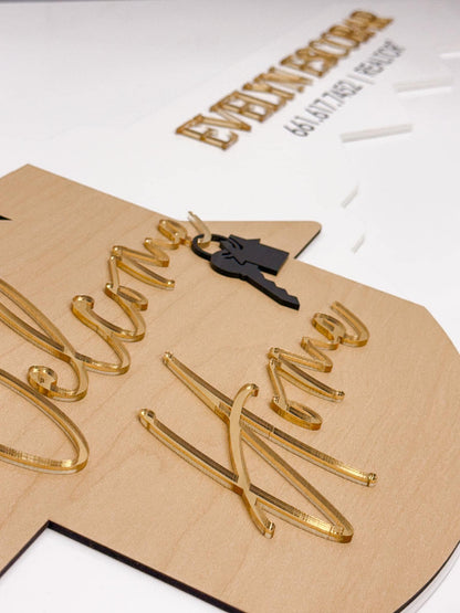 Personalized Realtor Key with Hanging Keys | Welcome Home Sign | House Sold Acrylic & Wood Key | Realtor Closing Gift