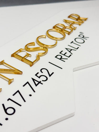 Personalized Realtor Key with Hanging Keys | Welcome Home Sign | House Sold Acrylic & Wood Key | Realtor Closing Gift