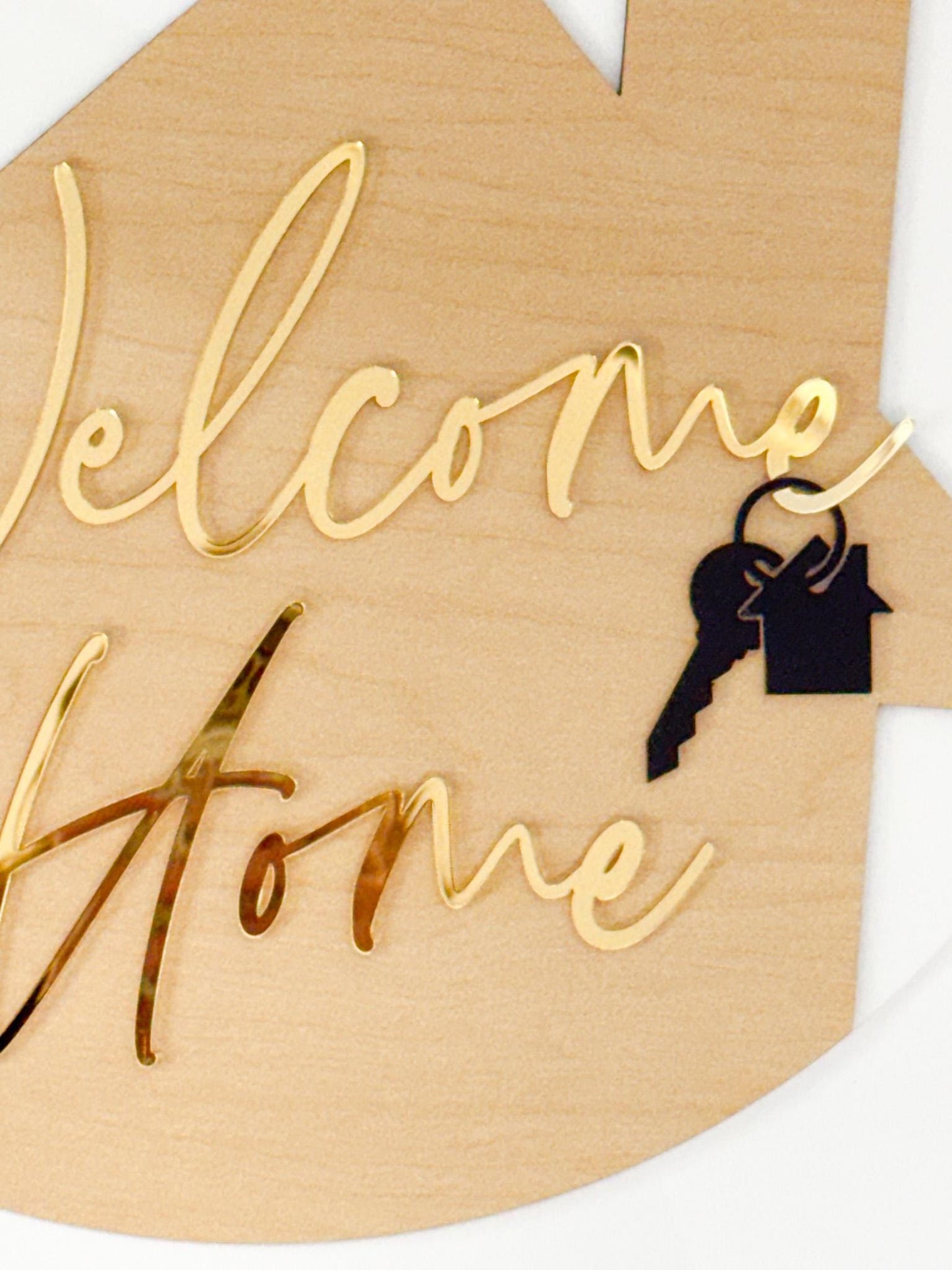 Personalized Realtor Key with Hanging Keys | Welcome Home Sign | House Sold Acrylic & Wood Key | Realtor Closing Gift
