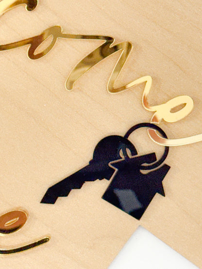 Personalized Realtor Key with Hanging Keys | Welcome Home Sign | House Sold Acrylic & Wood Key | Realtor Closing Gift