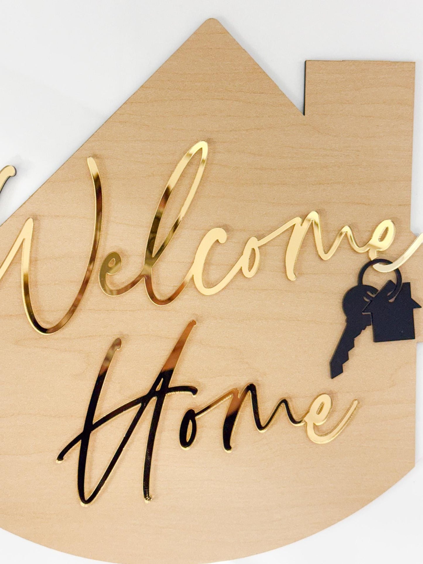 Personalized Realtor Key with Hanging Keys | Welcome Home Sign | House Sold Acrylic & Wood Key | Realtor Closing Gift