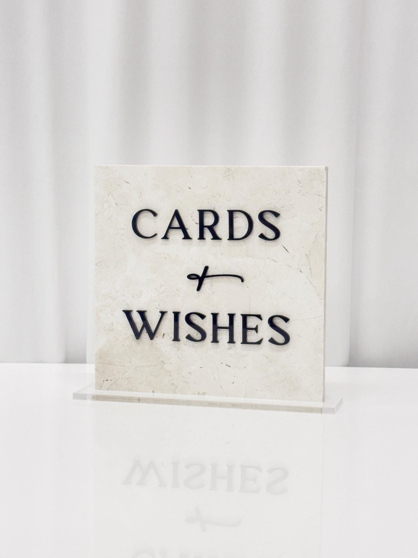Marble 3D Cards and Wishes Table Sign | Wedding Sign | Modern Wedding Decor | Favor Sign | Party Tabletop Signs | Gold Mirror
