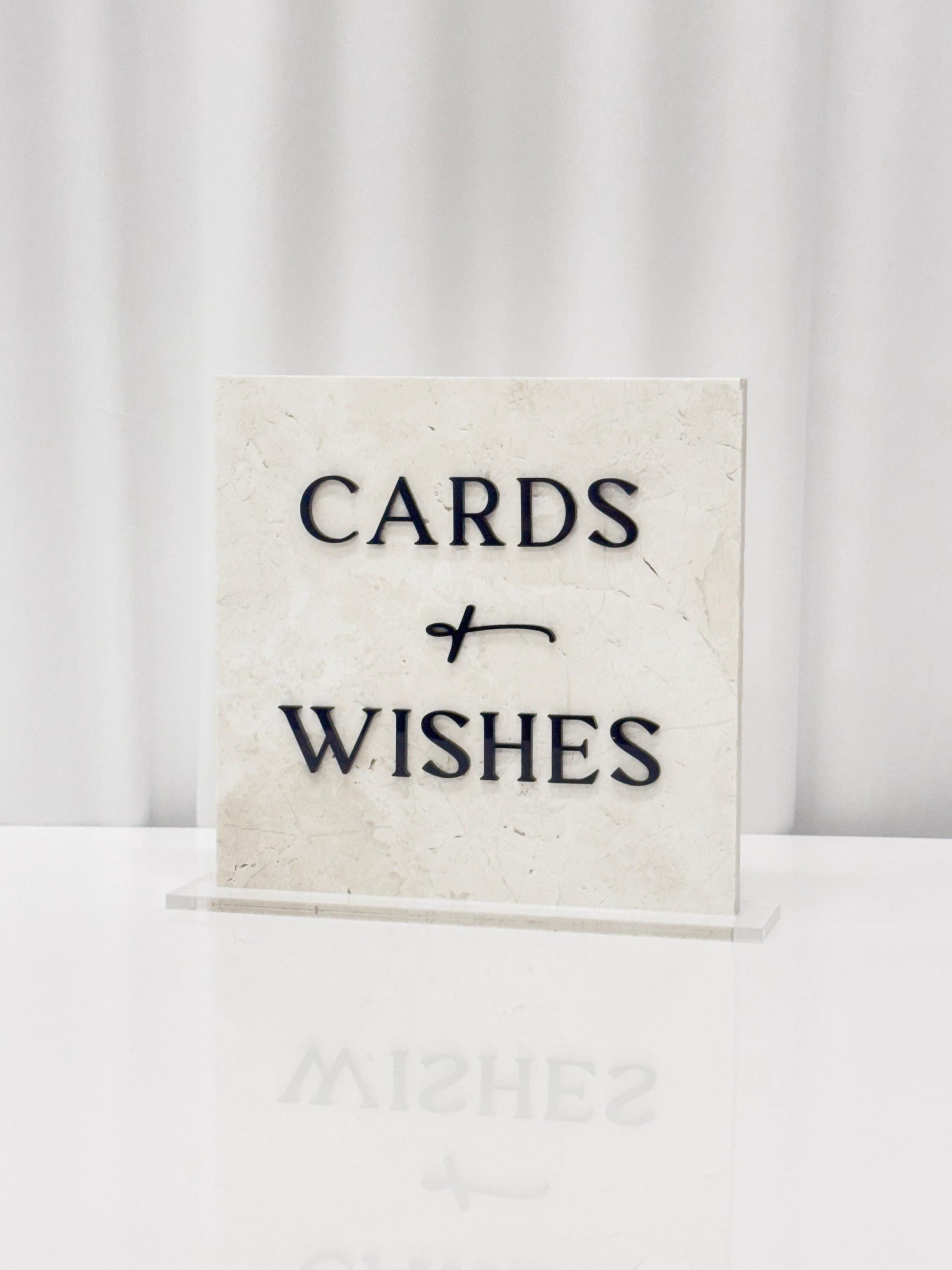 Marble 3D Cards and Wishes Table Sign | Wedding Sign | Modern Wedding Decor | Favor Sign | Party Tabletop Signs | Gold Mirror