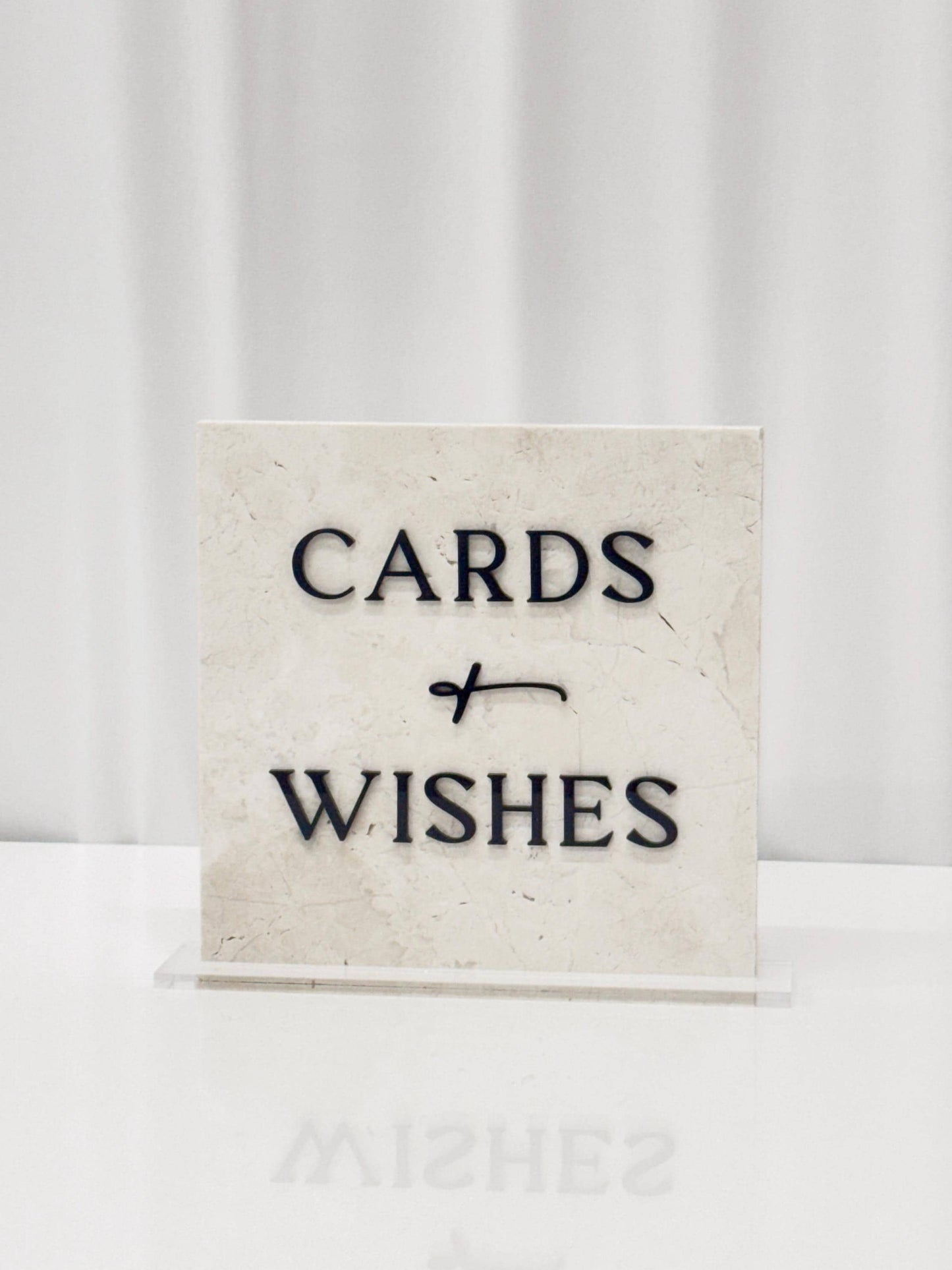 Marble 3D Cards and Wishes Table Sign | Wedding Sign | Modern Wedding Decor | Favor Sign | Party Tabletop Signs | Gold Mirror