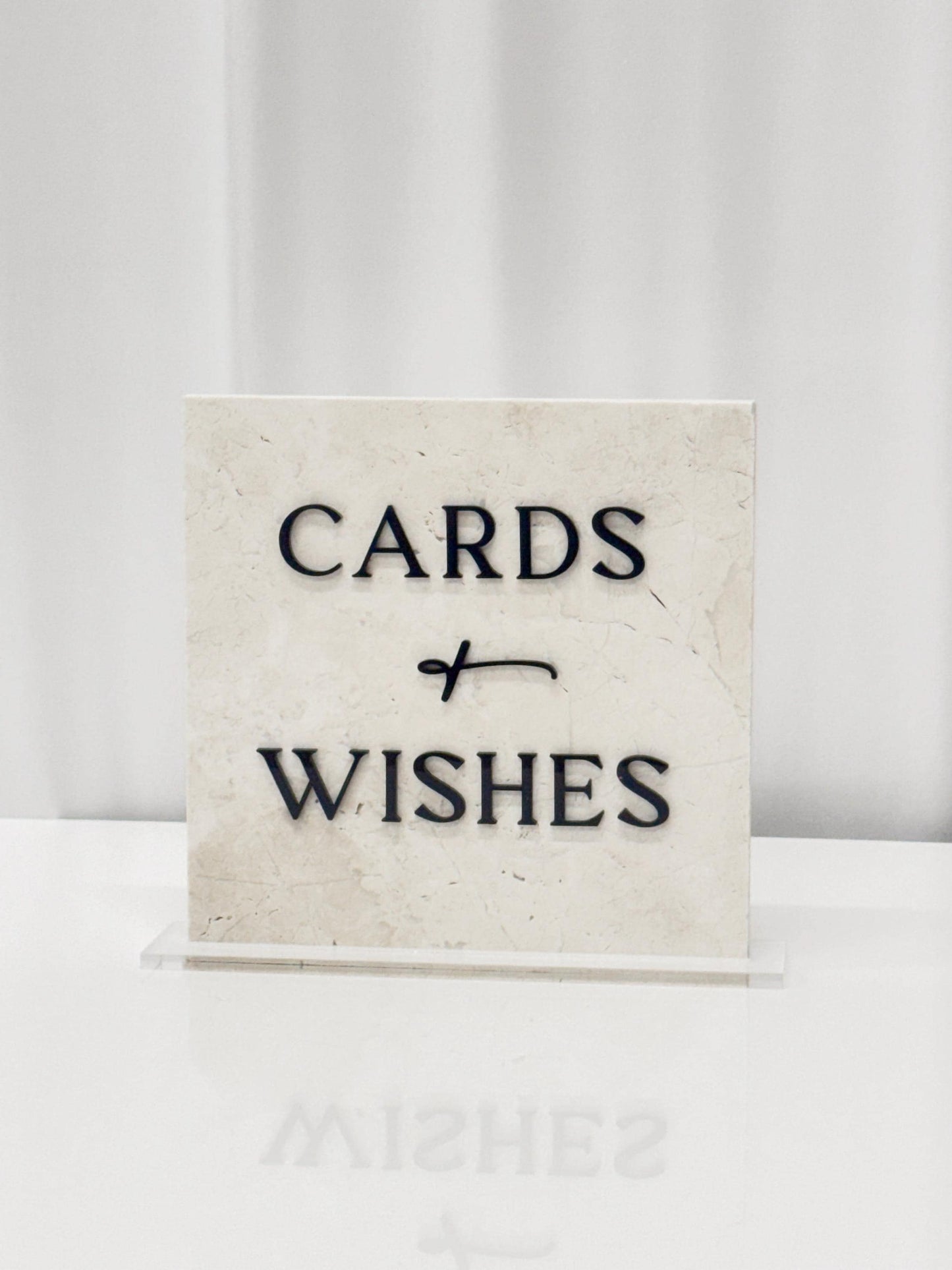 Marble 3D Cards and Wishes Table Sign | Wedding Sign | Modern Wedding Decor | Favor Sign | Party Tabletop Signs | Gold Mirror