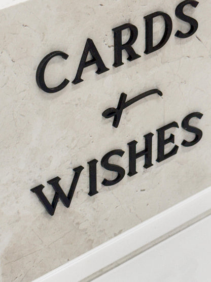 Marble 3D Cards and Wishes Table Sign | Wedding Sign | Modern Wedding Decor | Favor Sign | Party Tabletop Signs | Gold Mirror