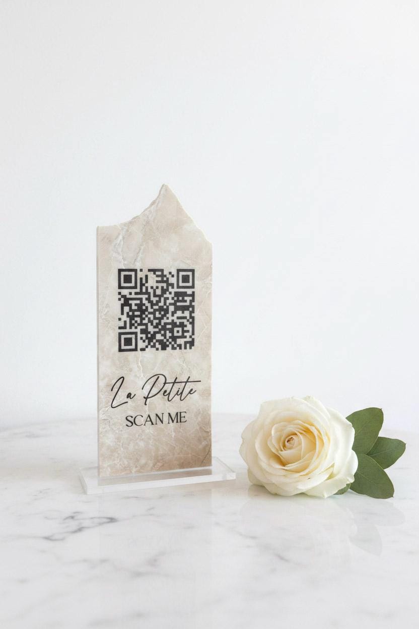 Custom QR Code Marble Stone Sign | Wedding QR Code Sign | Business QR Sign | Scan Me Sign | Social Media Sign
