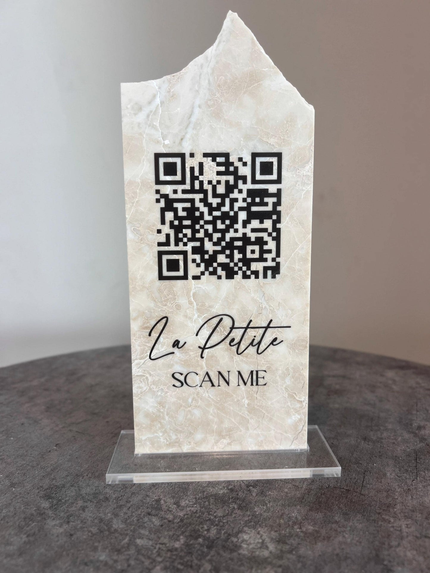 Custom QR Code Marble Stone Sign | Wedding QR Code Sign | Business QR Sign | Scan Me Sign | Social Media Sign