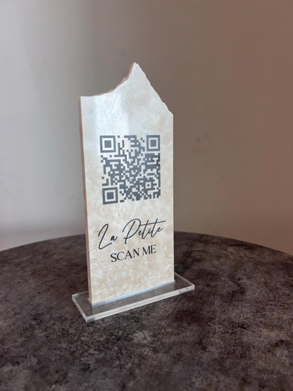 Custom QR Code Marble Stone Sign | Wedding QR Code Sign | Business QR Sign | Scan Me Sign | Social Media Sign