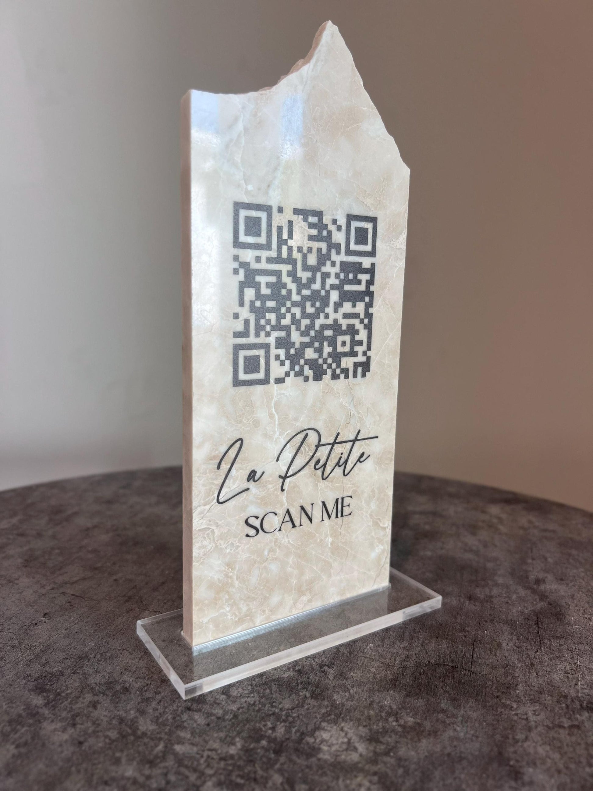 Custom QR Code Marble Stone Sign | Wedding QR Code Sign | Business QR Sign | Scan Me Sign | Social Media Sign