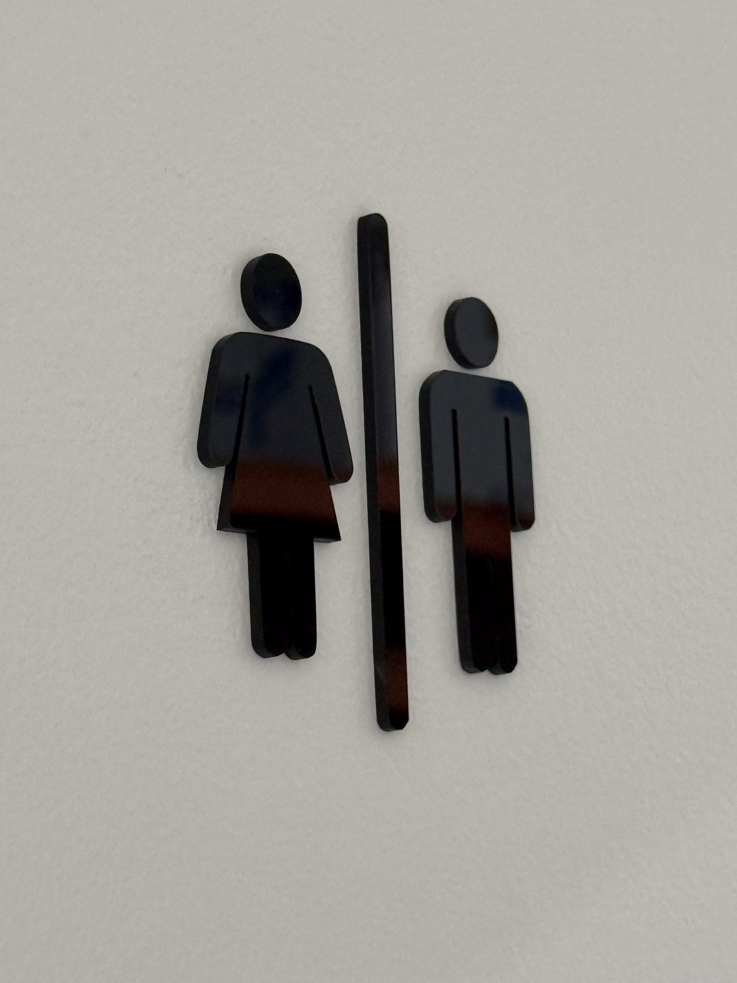 Black 3D Acrylic Bathroom Sign | Restroom Wall Sign | Unisex Bathroom Sign | Modern Acrylic Bathroom Decor | Office Restroom Sign