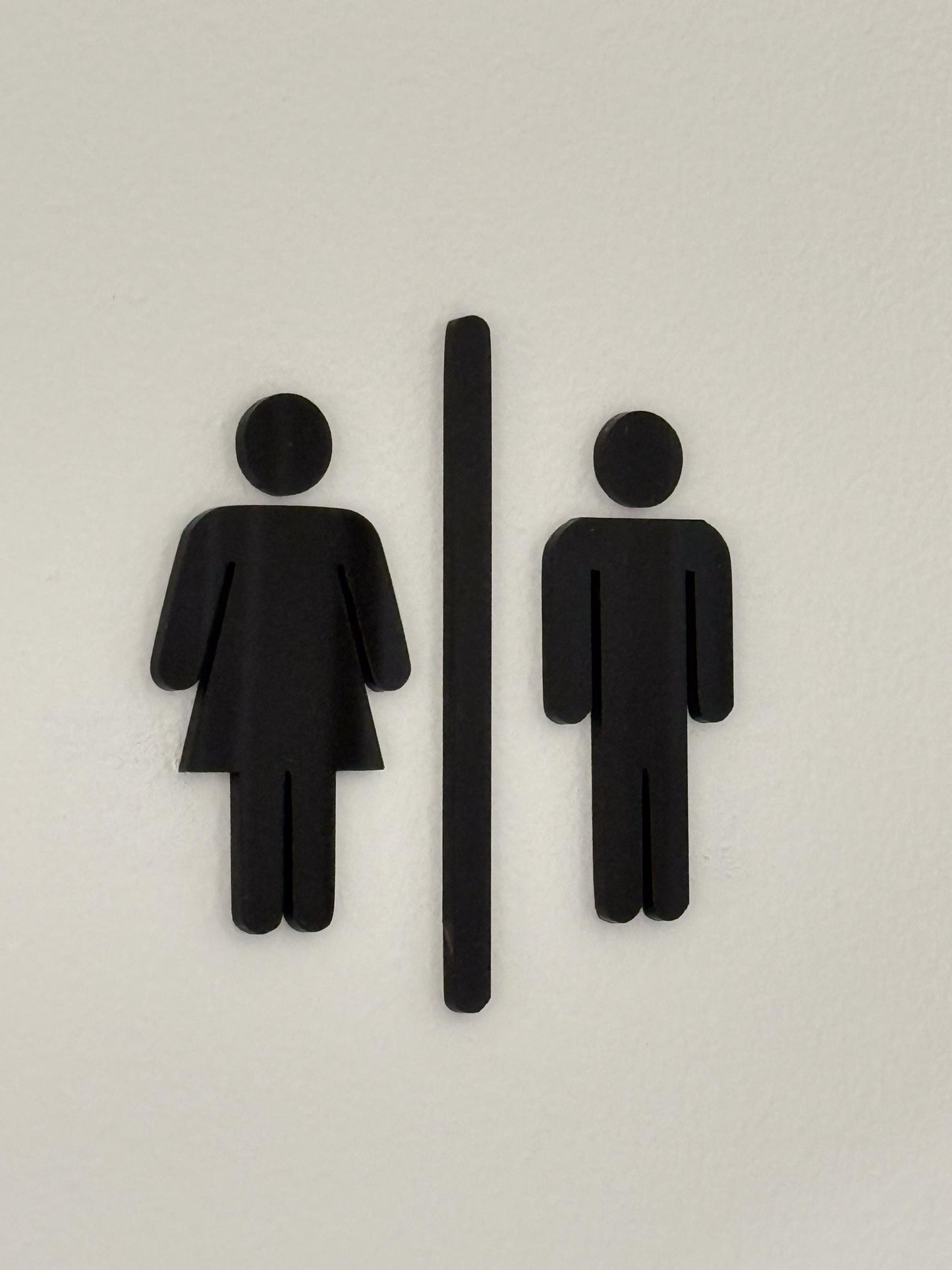 Black 3D Acrylic Bathroom Sign | Restroom Wall Sign | Unisex Bathroom Sign | Modern Acrylic Bathroom Decor | Office Restroom Sign
