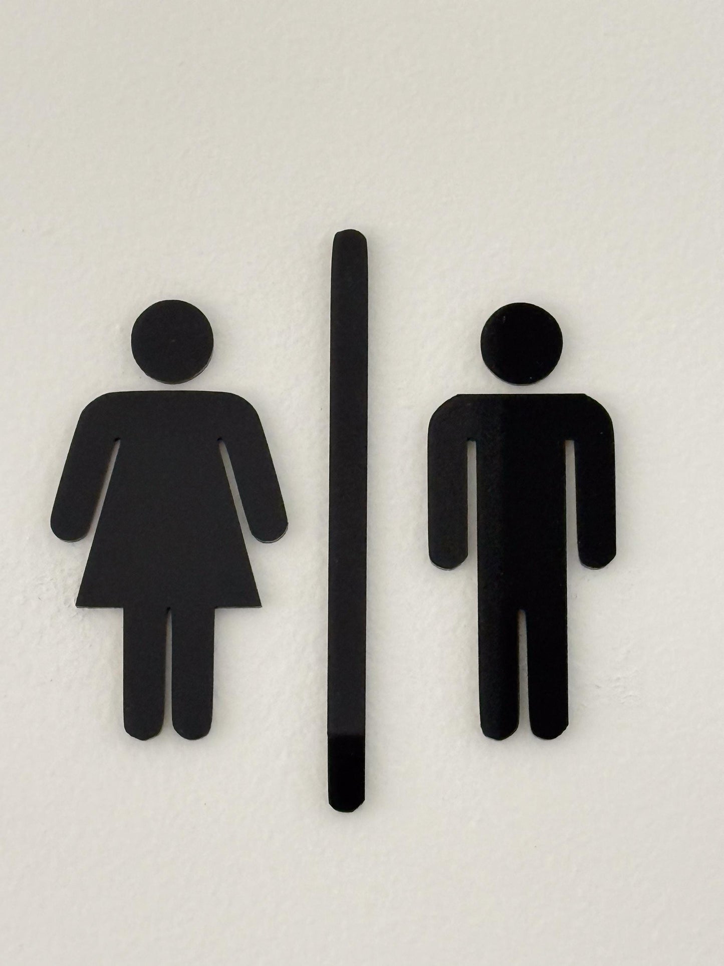 Black 3D Acrylic Bathroom Sign | Restroom Wall Sign | Unisex Bathroom Sign | Modern Acrylic Bathroom Decor | Office Restroom Sign