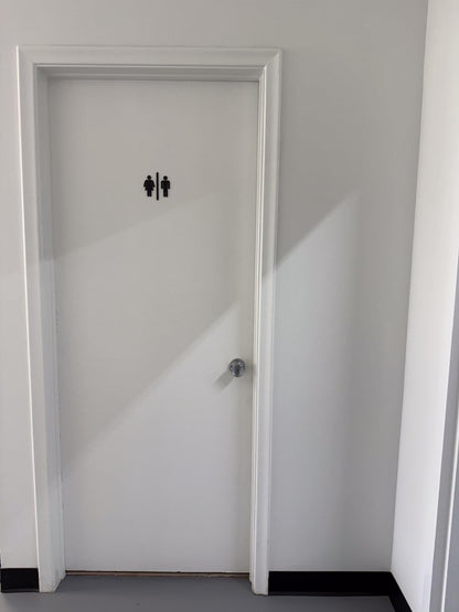 Black 3D Acrylic Bathroom Sign | Restroom Wall Sign | Unisex Bathroom Sign | Modern Acrylic Bathroom Decor | Office Restroom Sign