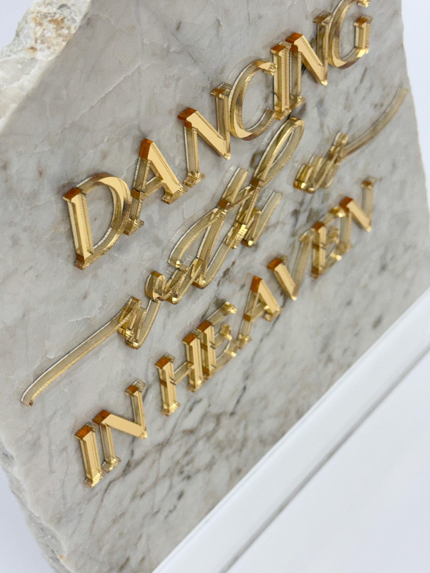 Dancing With Us In Heaven Wedding Sign | Memorial Table Decor | In Loving Memory Sign | Marble Stone Wedding Sign