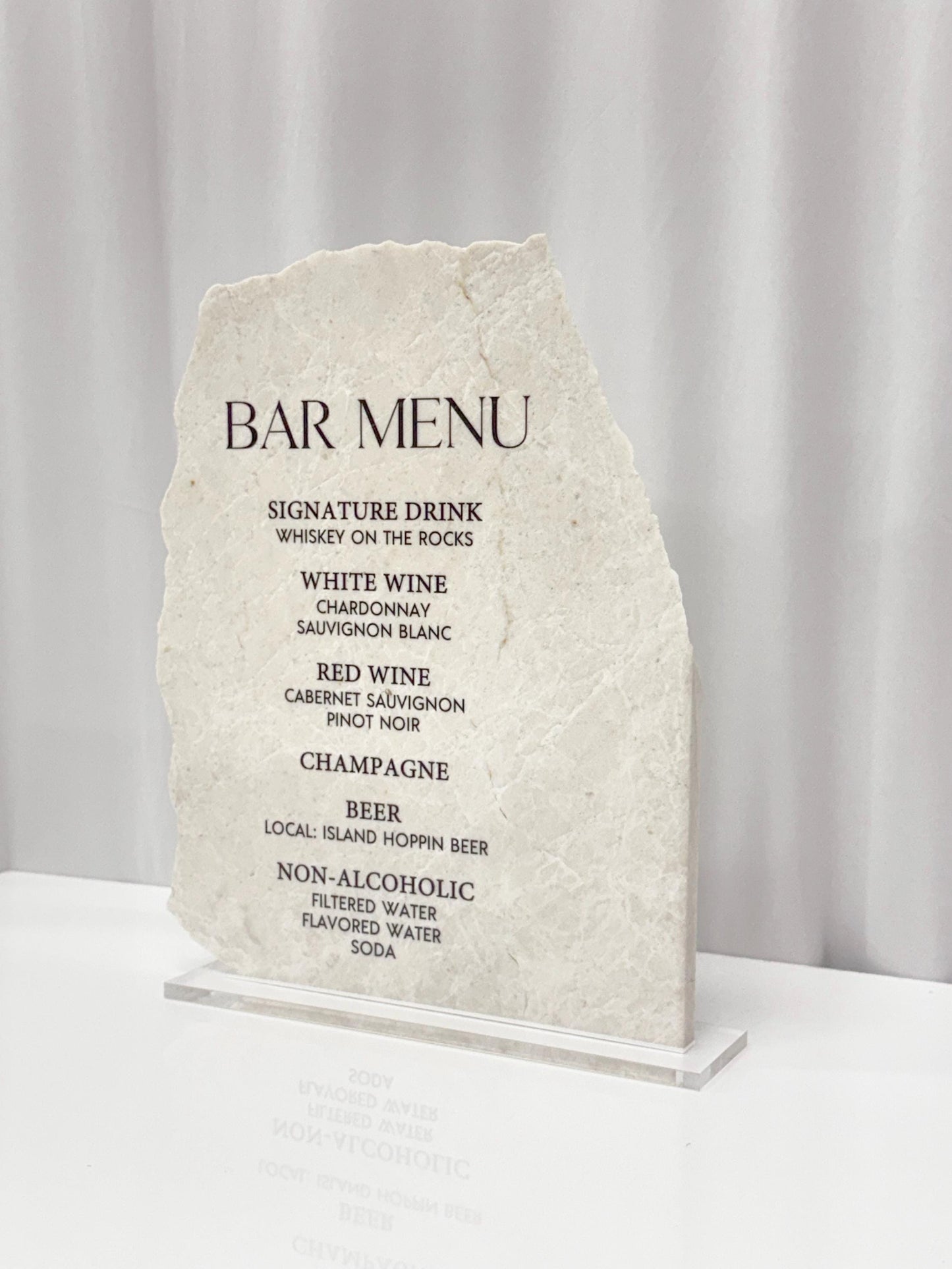 Marble Stone Bar Menu Sign | Wedding Drink Menu Sign | Custom Bar Sign | Signature Drinks Menu | Wedding Signage