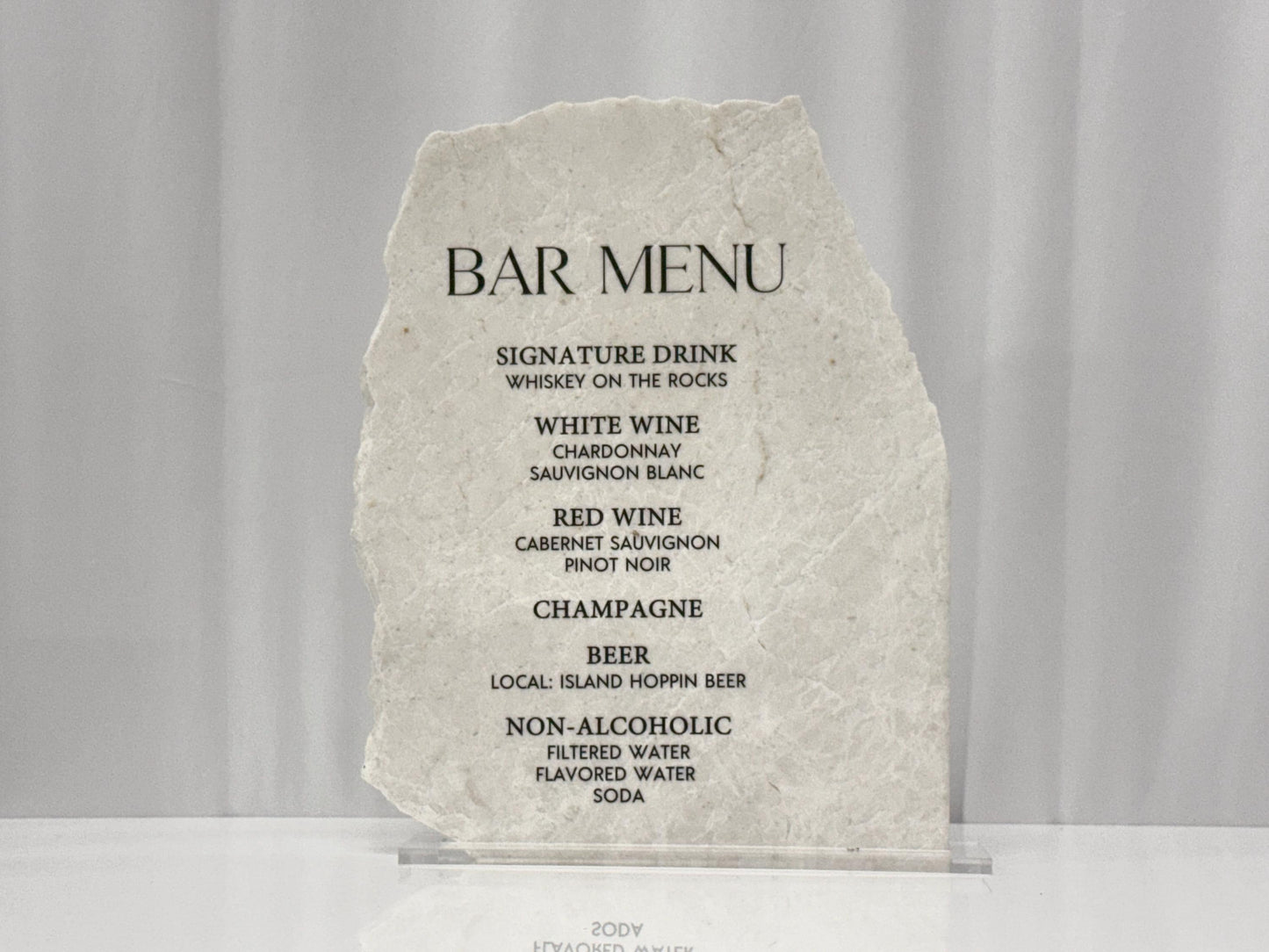 Marble Stone Bar Menu Sign | Wedding Drink Menu Sign | Custom Bar Sign | Signature Drinks Menu | Wedding Signage