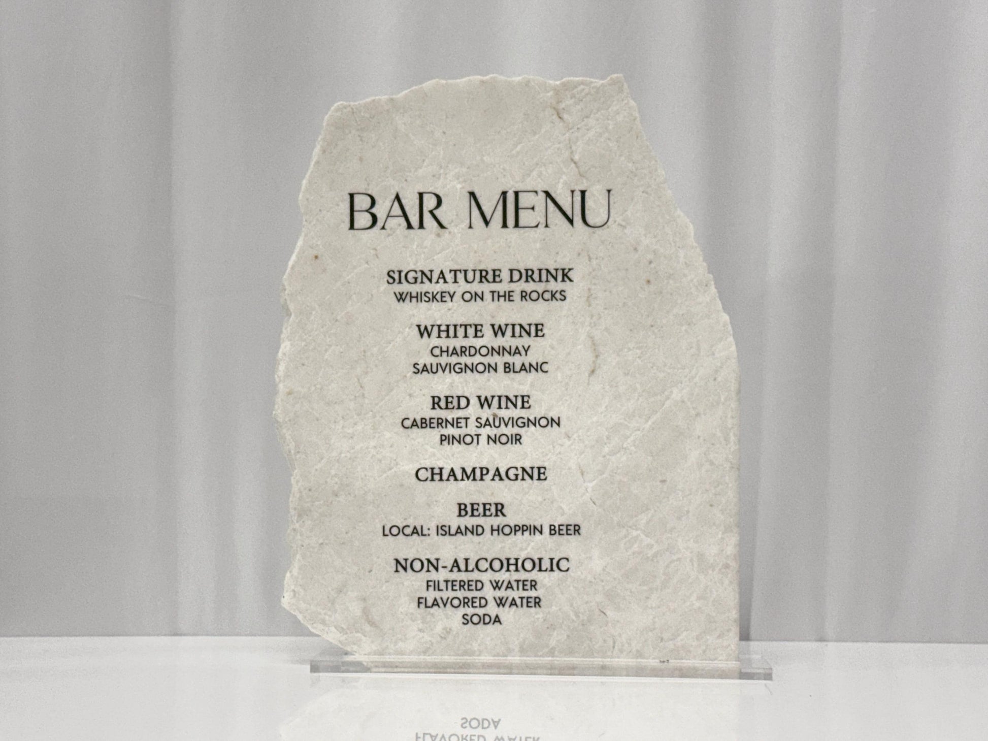 Marble Stone Bar Menu Sign | Wedding Drink Menu Sign | Custom Bar Sign | Signature Drinks Menu | Wedding Signage