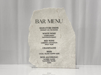 Marble Stone Bar Menu Sign | Wedding Drink Menu Sign | Custom Bar Sign | Signature Drinks Menu | Wedding Signage