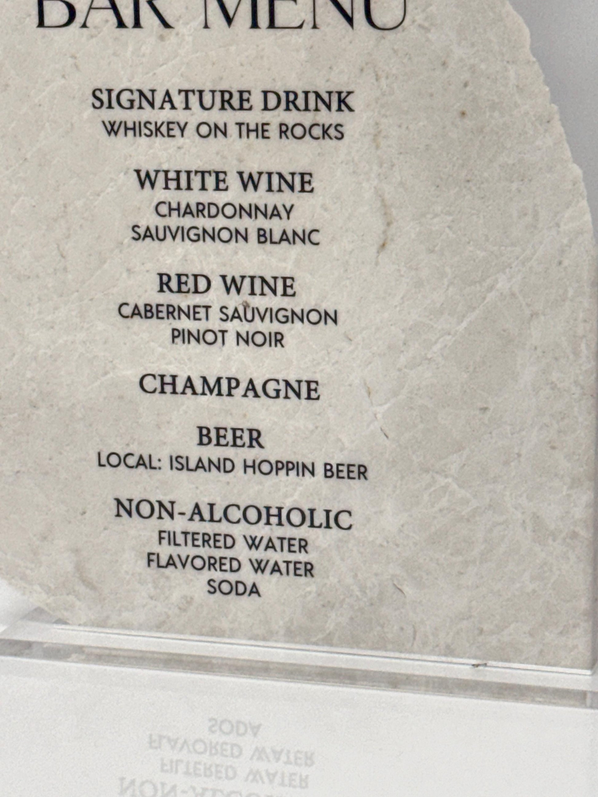 Marble Stone Bar Menu Sign | Wedding Drink Menu Sign | Custom Bar Sign | Signature Drinks Menu | Wedding Signage