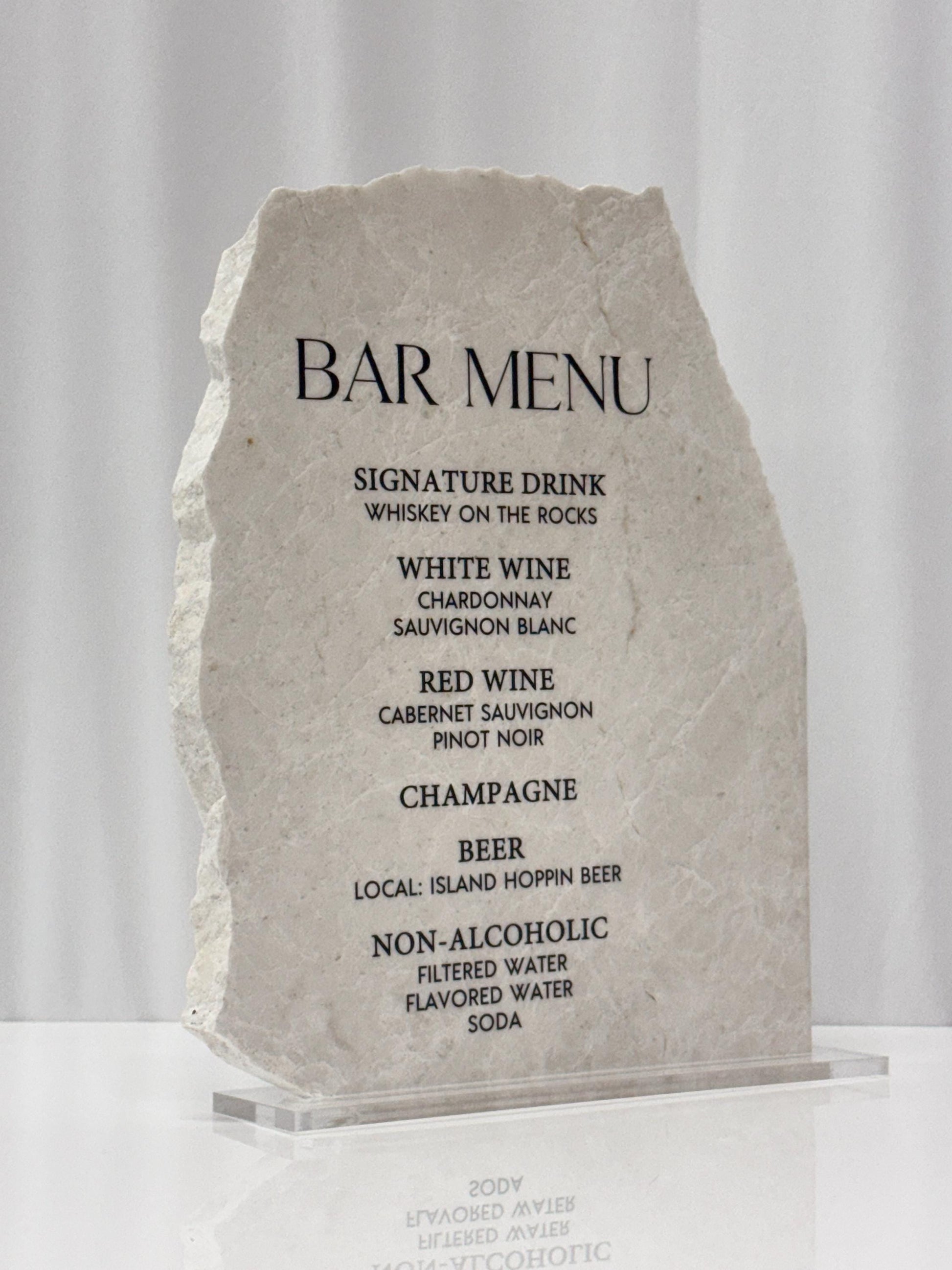 Marble Stone Bar Menu Sign | Wedding Drink Menu Sign | Custom Bar Sign | Signature Drinks Menu | Wedding Signage