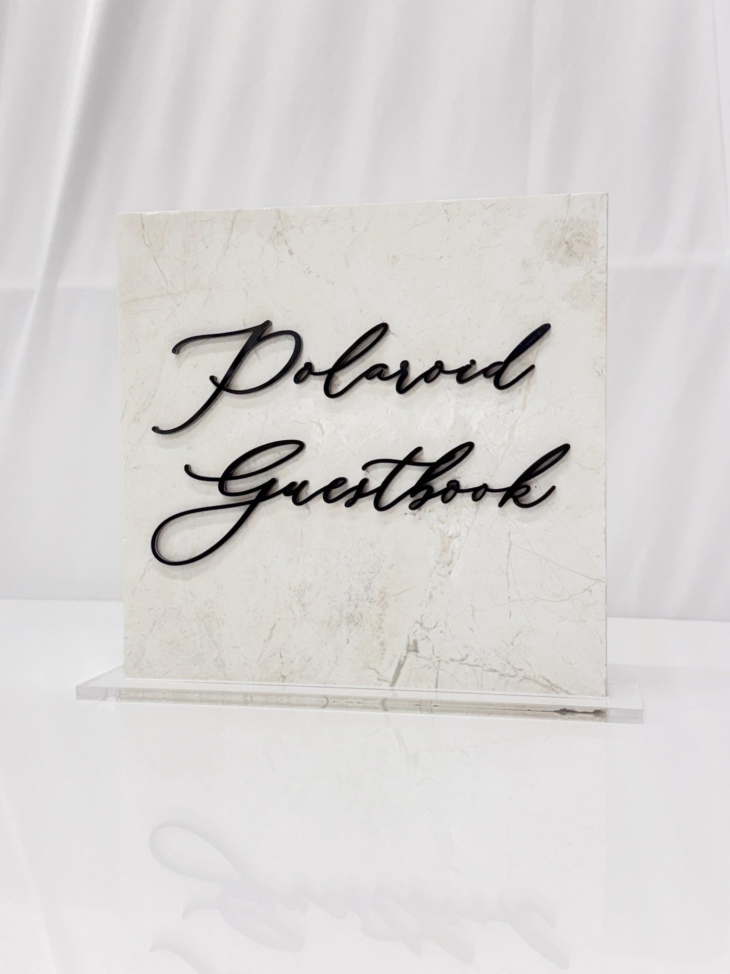 Marble 3D Polaroid Guestbook Table Sign | Wedding Sign | Modern Wedding Decor | Favor Sign | Party Tabletop Signs