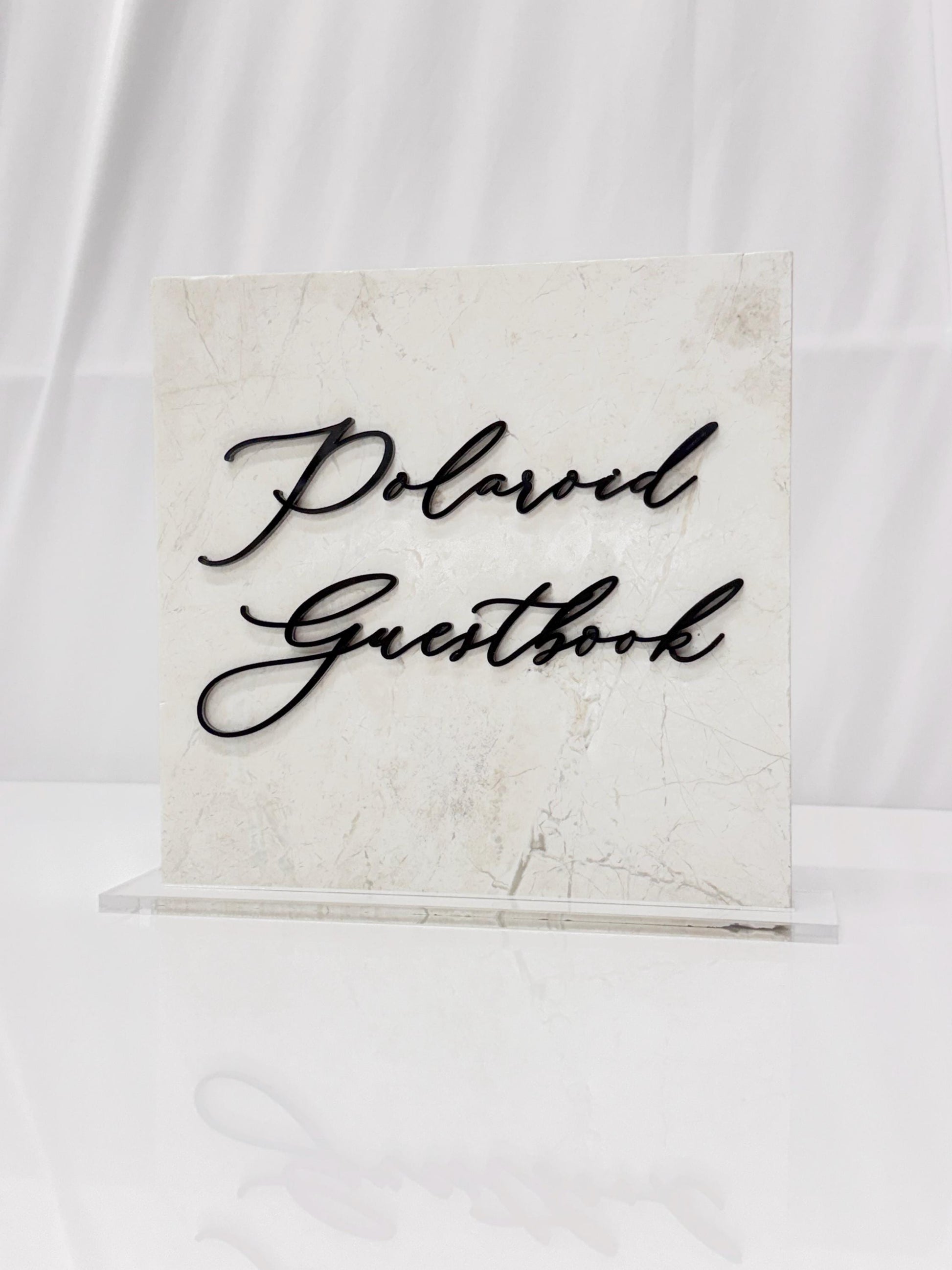 Marble 3D Polaroid Guestbook Table Sign | Wedding Sign | Modern Wedding Decor | Favor Sign | Party Tabletop Signs