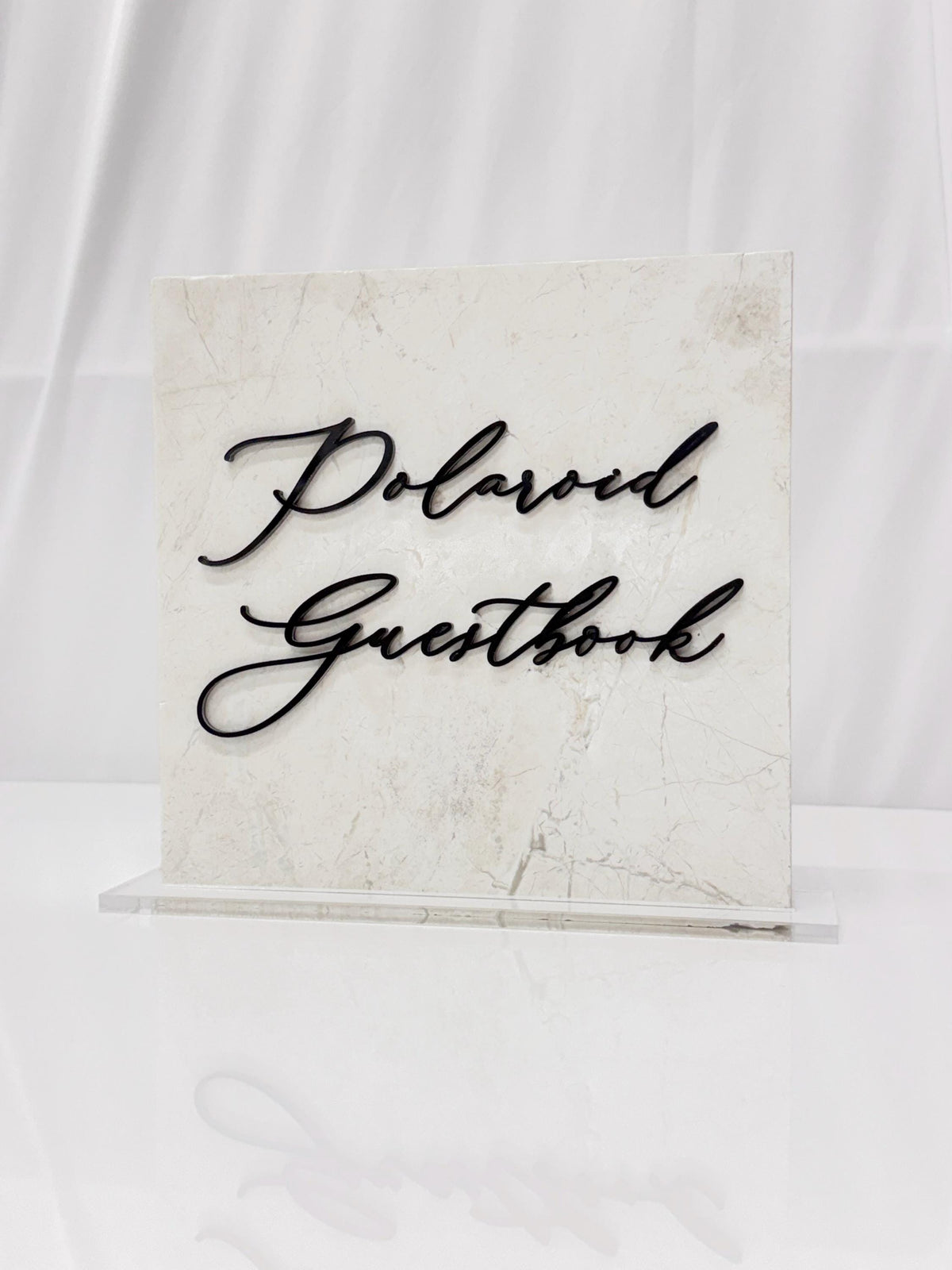 Marble 3D Polaroid Guestbook Table Sign