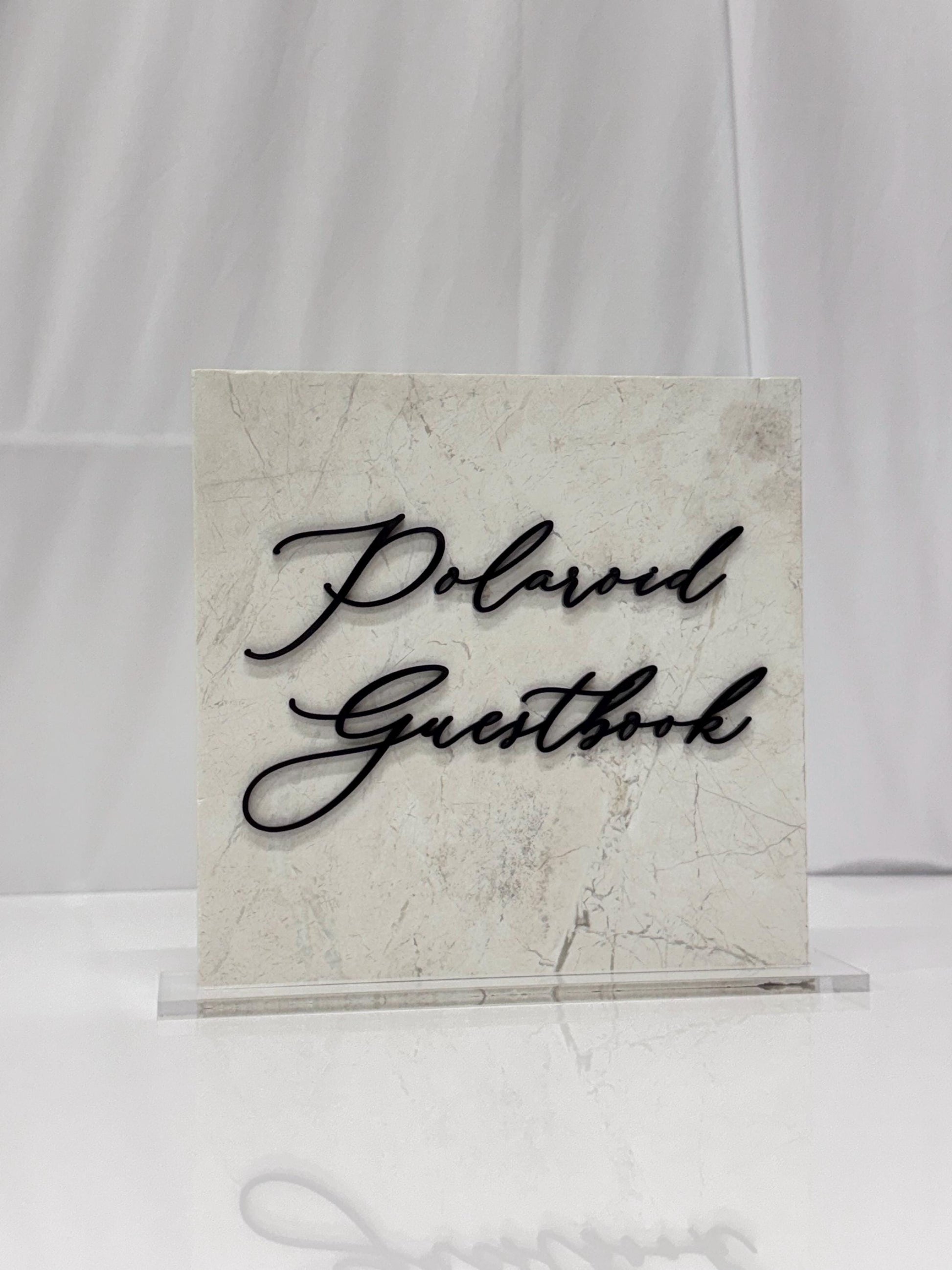 Marble 3D Polaroid Guestbook Table Sign | Wedding Sign | Modern Wedding Decor | Favor Sign | Party Tabletop Signs