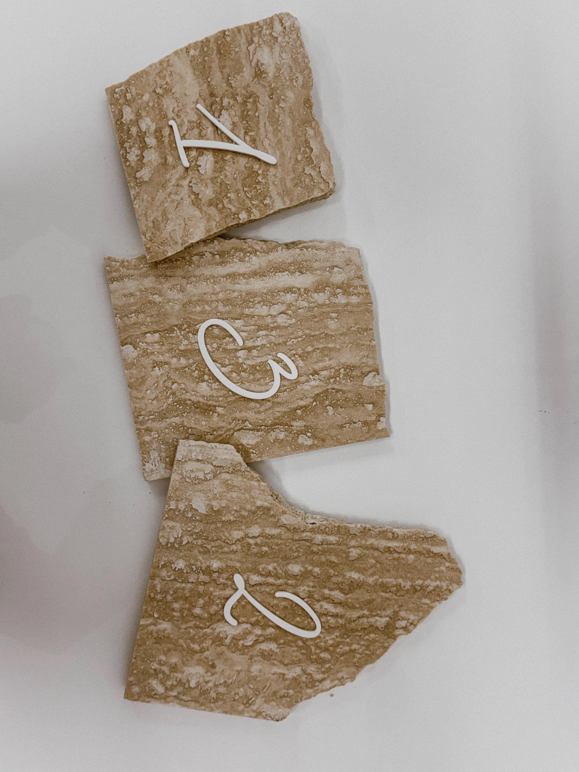 Travertine Table Numbers | 3D Acrylic Wedding Table Numbers | Luxury Wedding Reception Decor | Custom Stone Table Signs
