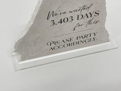 Wedding Party Sign | Marble Stone Reception Sign | Please Party Accordingly | Reception Decor | Modern Decor