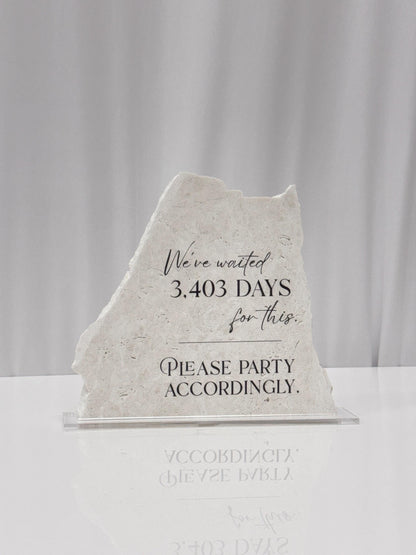 Wedding Party Sign | Marble Stone Reception Sign | Please Party Accordingly | Reception Decor | Modern Decor