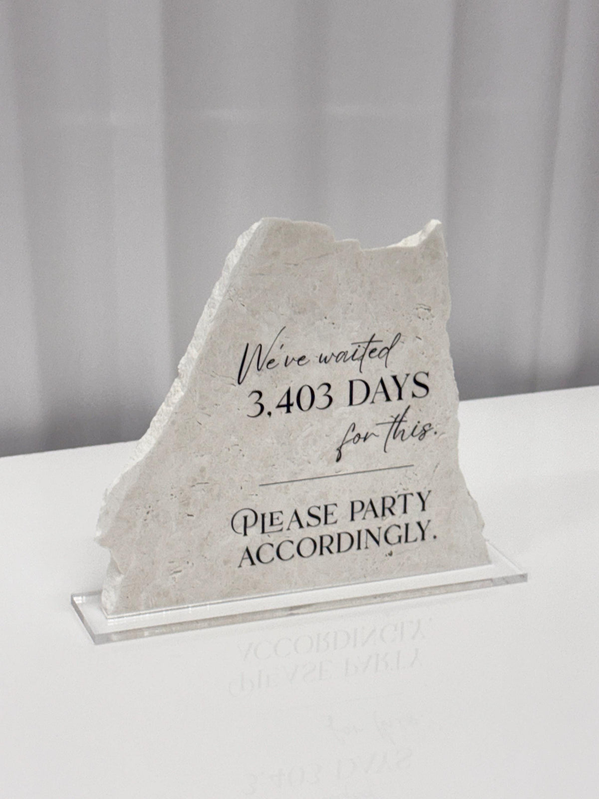 Wedding Party Sign | Marble Stone Reception Sign | Please Party Accordingly | Reception Decor | Modern Decor