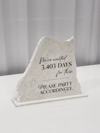 Wedding Party Sign | Marble Stone Reception Sign | Please Party Accordingly | Reception Decor | Modern Decor