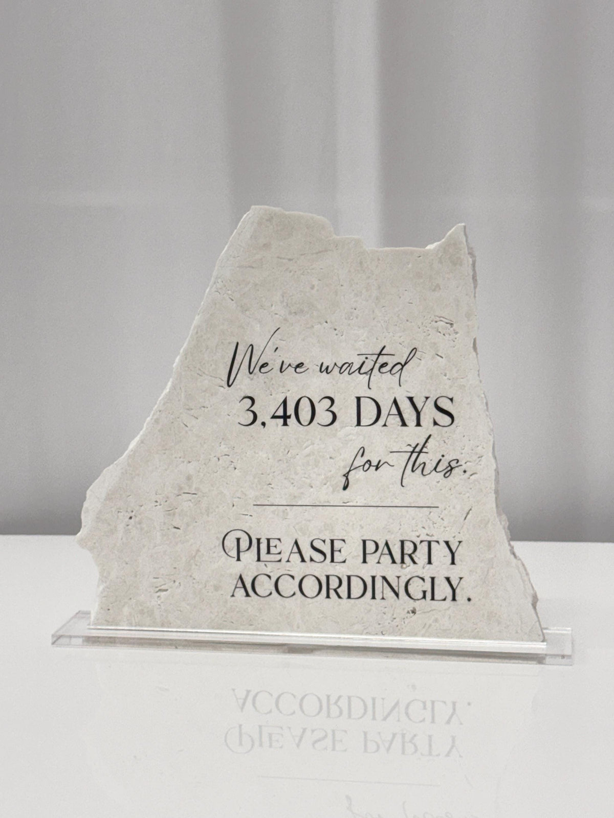 Wedding Party Sign | Marble Stone Reception Sign | Please Party Accordingly | Reception Decor | Modern Decor