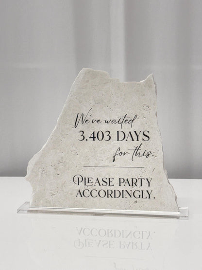 Wedding Party Sign | Marble Stone Reception Sign | Please Party Accordingly | Reception Decor | Modern Decor