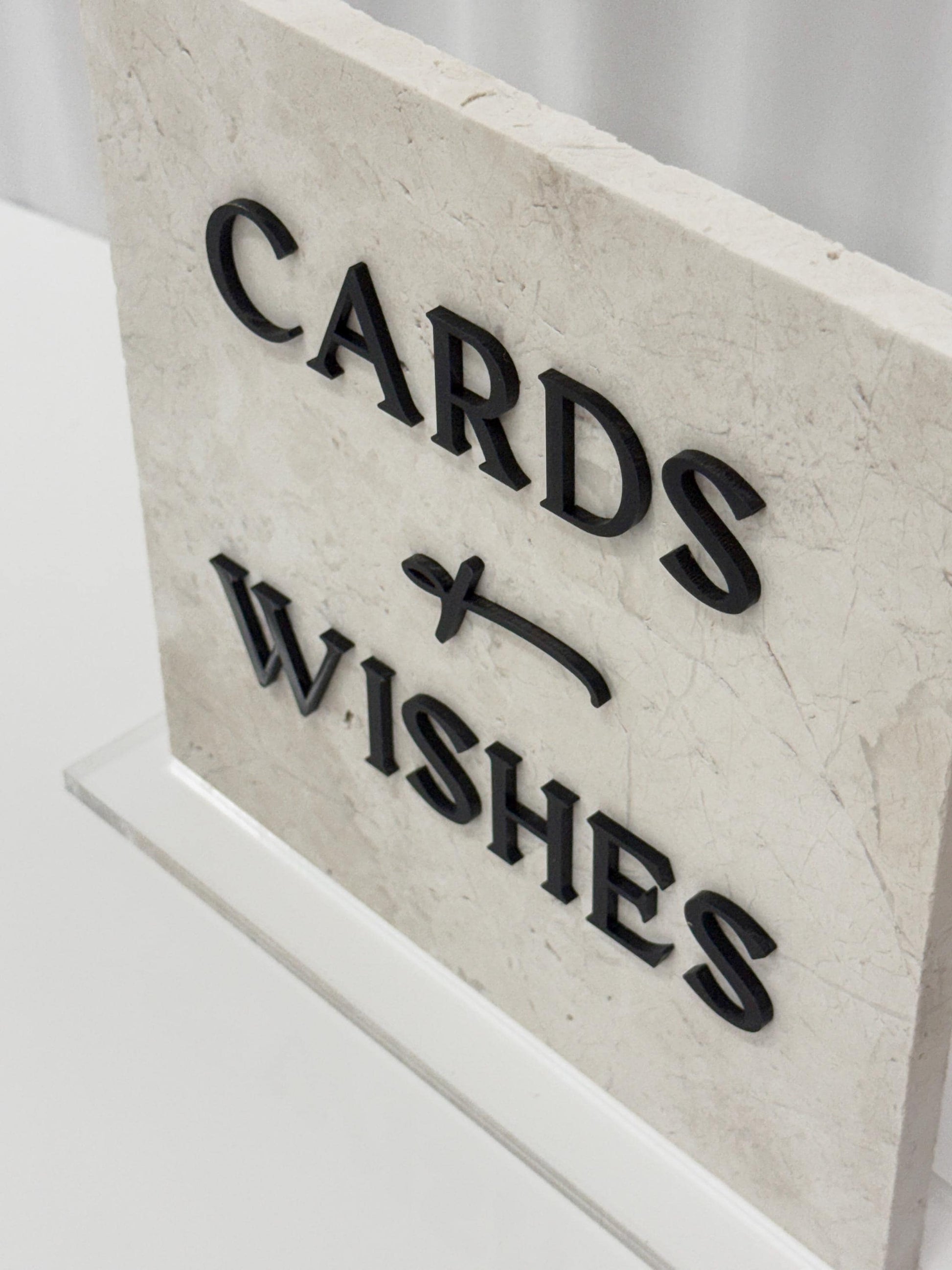Marble 3D Cards and Wishes Table Sign | Wedding Sign | Modern Wedding Decor | Favor Sign | Party Tabletop Signs | Gold Mirror