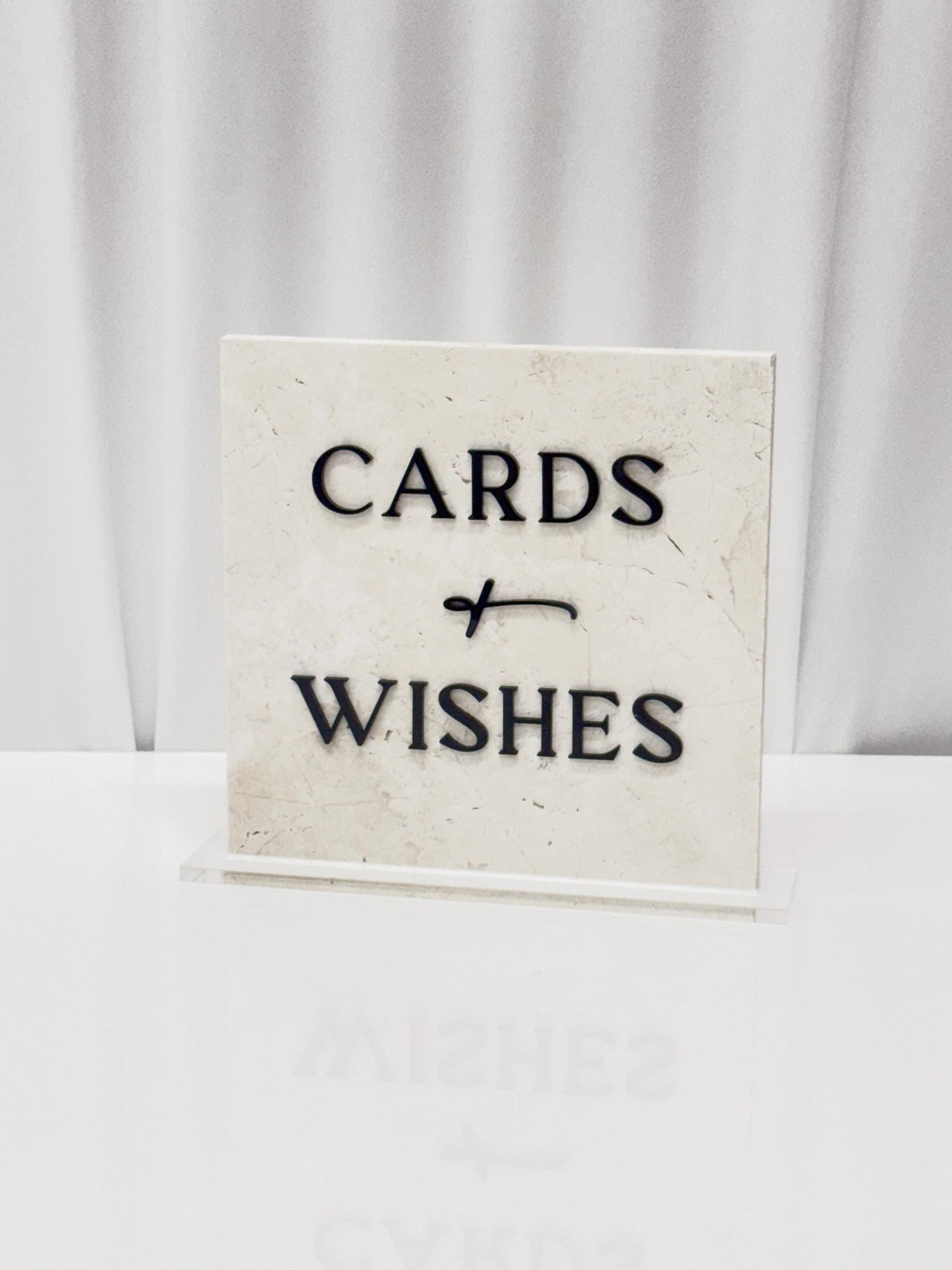 Marble 3D Cards and Wishes Table Sign | Wedding Sign | Modern Wedding Decor | Favor Sign | Party Tabletop Signs | Gold Mirror