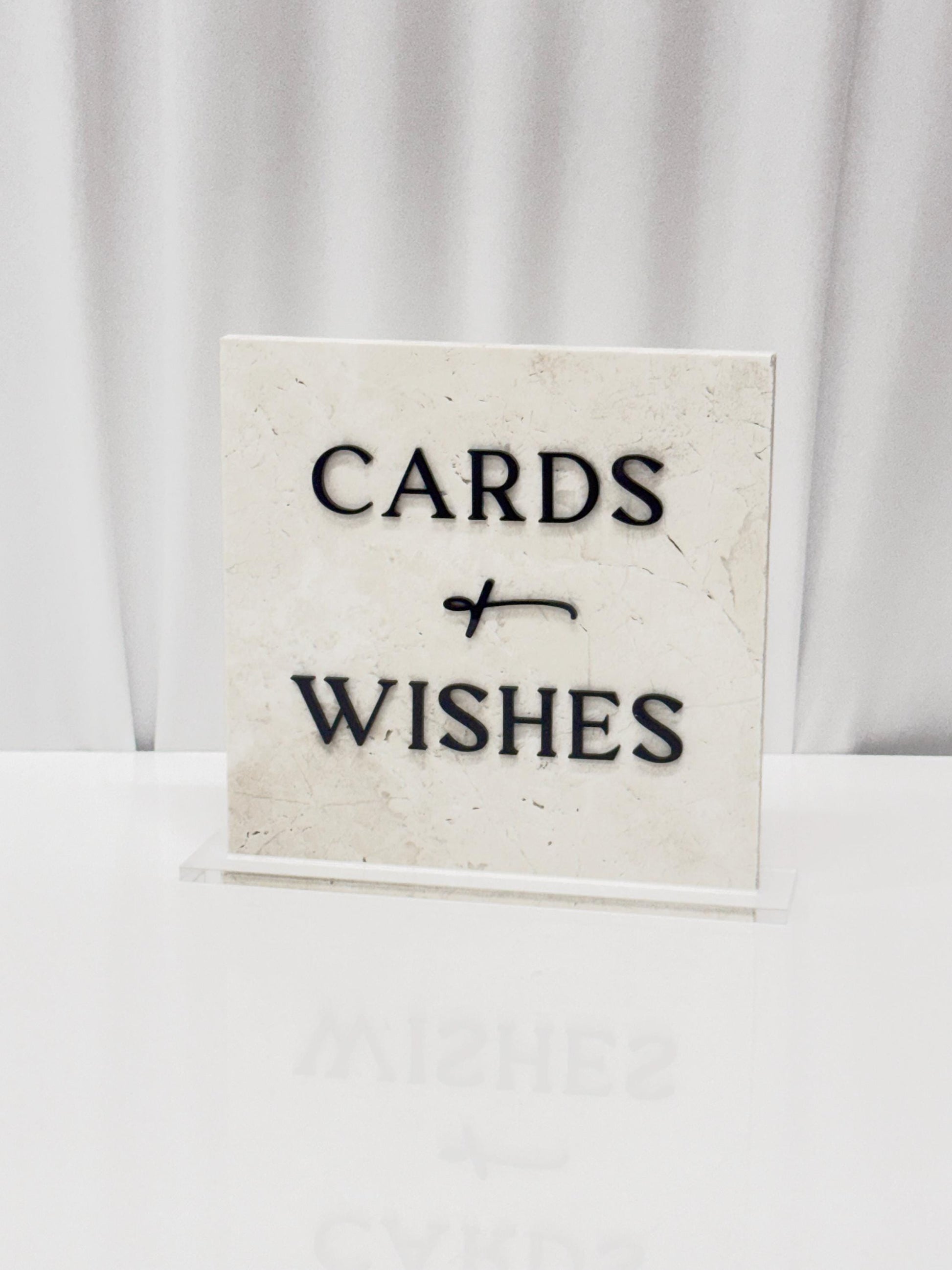 Marble 3D Cards and Wishes Table Sign | Wedding Sign | Modern Wedding Decor | Favor Sign | Party Tabletop Signs | Gold Mirror