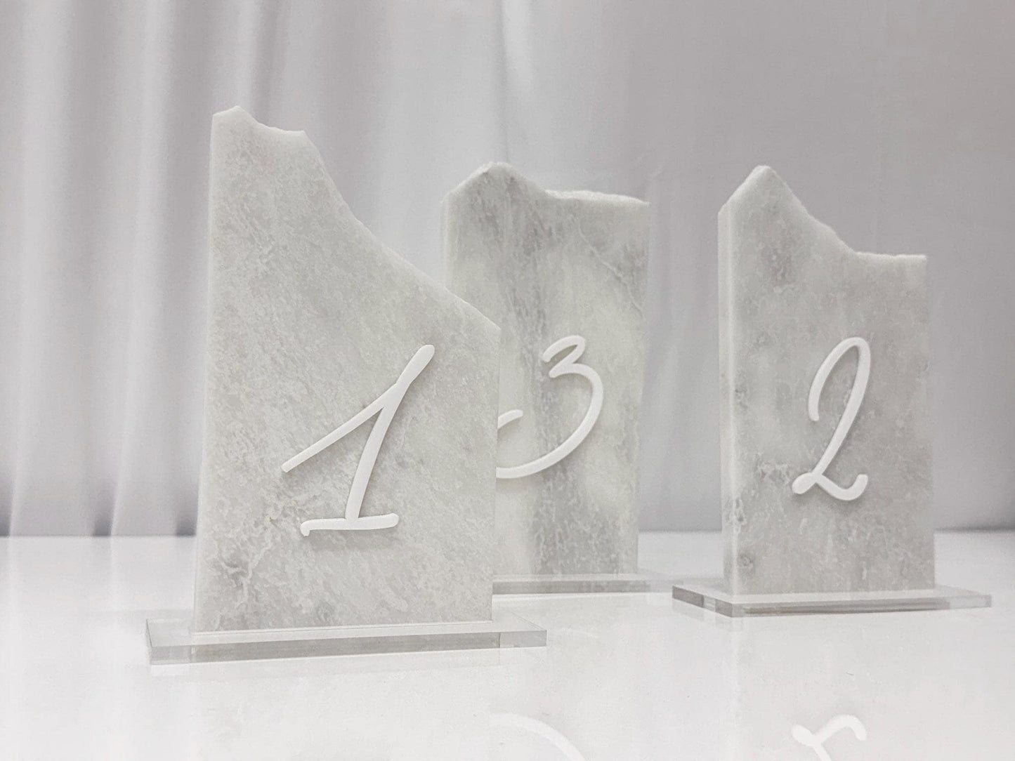 3D Marble Stone Table Numbers | Wedding Unique Signage | Custom Layered Decor | Table Numbers | Tablescape Decor | Natural Marble